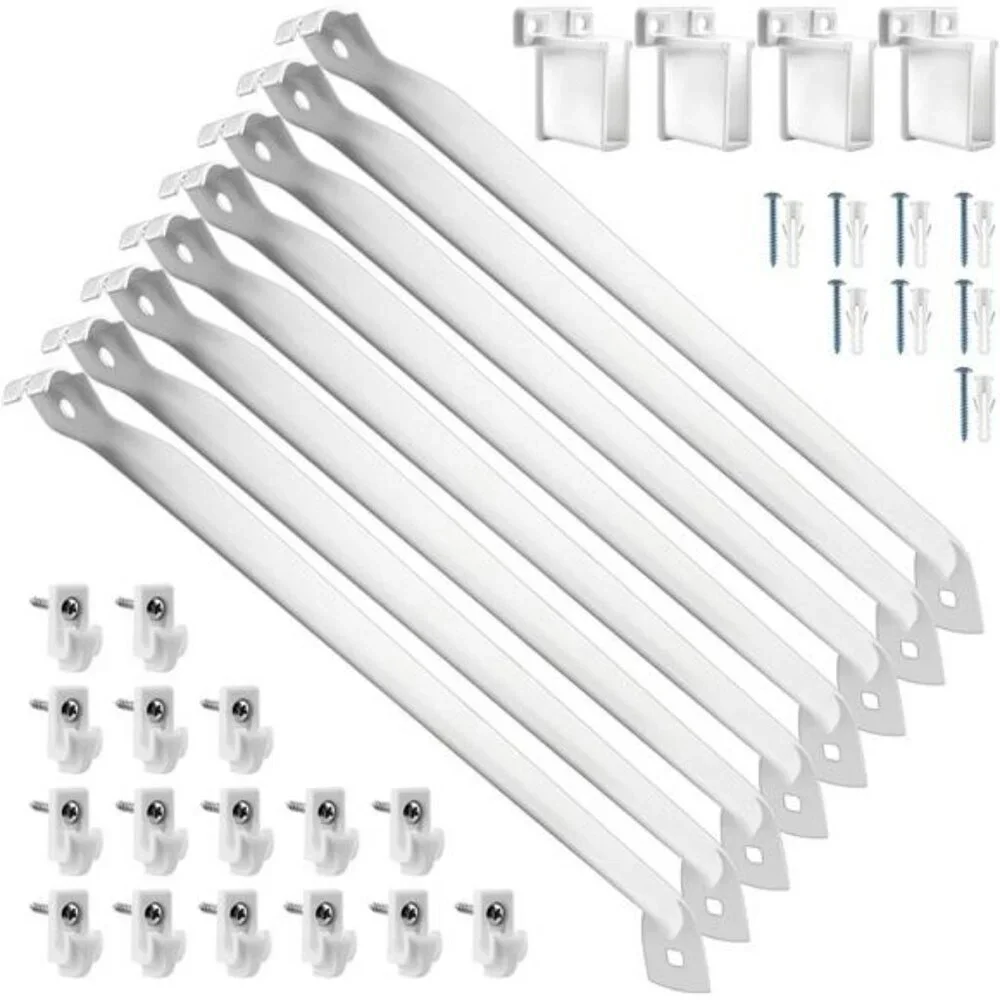 Wire Shelf Brackets 8 Pack 12 Inch Metal Closet Support with Clips and End Brack